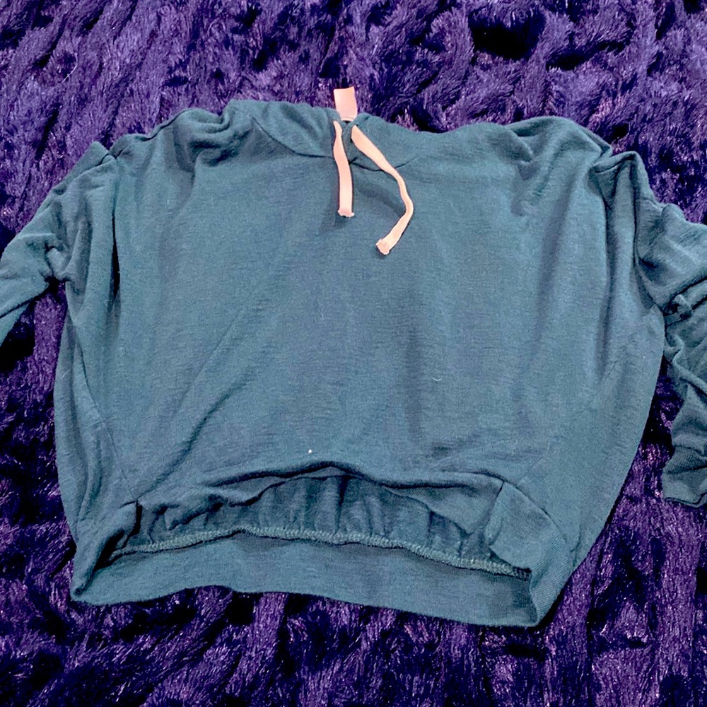 OverTheLimit Crop Hooded Thin Sweater Sweatshirt